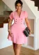 Women Winter Solid Short Sleeve V-Neck Dress