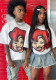 Women hip-hop fun printed short-sleeved T-shirt