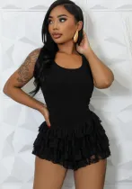 Women Hollow Sexy Lace Patchwork Dress