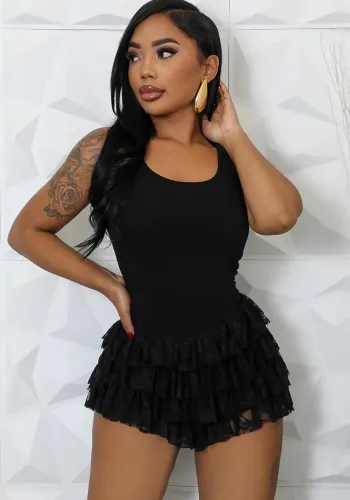 Women Hollow Sexy Lace Patchwork Dress