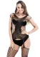 Women sexy Sexy Lingerie patterned sleeveless fishnet stockings long-sleeved open crotch one-piece stockings hollow temptation body stockings