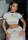 Women Solid Sexy Short Sleeve Crop Top and Skirt Two Piece