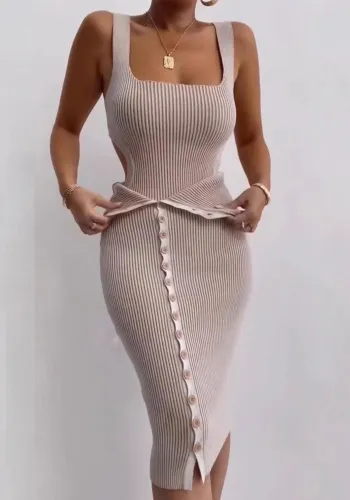 Women Hollow Lace Bodysuit and Sexy Button Slit Bodycon Skrit Two Piece