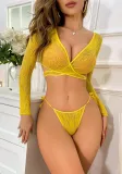 Plus Size Women lace See-Through bikini Two Piece