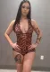 Women's Fashion Sexy Deep V Low Back Halter Neck Butt Lift Leopard Jumpsuit