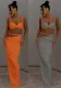 Women Spring Sexy Solid Backless Top and Bodycon Skirt Two-piece Set