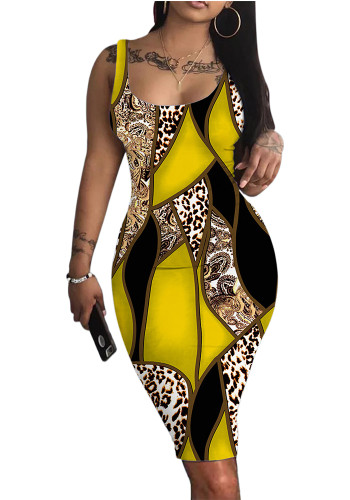 Women Summer Print Sleeve Dress