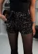 Women Black Sexy Sequin Pearl Shorts