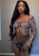Women Sexy Lace Leopard Long Sleeve Top And Pleated Shorts Two-piece Set