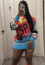 Women Letter Loose Knitting Sweater