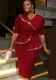 Women Beaded Ruffle Party Bodycon Dresses