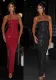 Women Sexy Backless Slit Strapless Dress