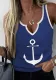 Spring Summer Women's Fashion Casual Printed Sleeveless V-Neck Vest Top