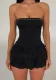 Strapless Sexy Low Back Slim Fit Cascading Ruffles Women Mini Dress