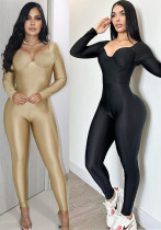 Women Strapless Long Sleeve Casual Jumpsuit