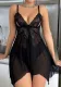 Plus Size Women Lace See-Through Mesh Suspender Nightdress Sexy Lingerie
