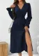Women's Chic V-Neck Slim Elegant Long Sleeve Slit A-Line Dress