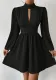 Sexy V-Neck Slim Waist Chic Long-Sleeved Solid Color Women's Dress