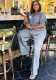Plus Size Women African summer Turndown Collar Top And trousers two-piece set