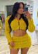 Women Woven Navy Long Sleeve Top and Skirt Two-Piece Set