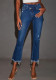 Women Spring Summer Casual Denim Capri Pants