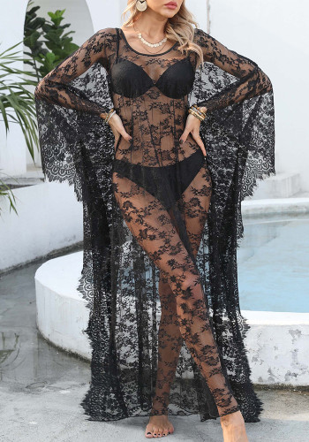 Women sexy Backless See-Through Lace beach skirt