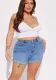 Plus Size Women Denim Casual Shorts