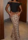 Women Slim Sexy Leopard Sequin Bodycon Long Skirt