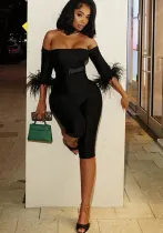 Spring Sexy Off Shoulder Tight Fitting Solid Color Women's Jumpsuit