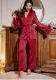 Women Patchwork Lace V-neck Nightgown Sexy Lingerie Two Piece Set