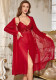 Women Mesh See-Through Nightgown Sexy Lingerie Two Piece Set