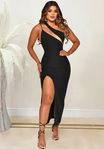Women sexy irregular sleeveless slit dress