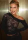 Women Spring Sexy Lace See-Through Slash Shoulder Off Shoulder Long Sleeve T-Shirt Top