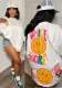 Plus Size Women spring and summer printed short-sleeved T-shirt Top