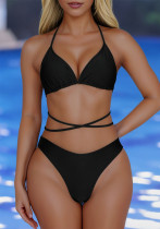 Women's Solid Color Sexy Bikini Two Pieces Swimsuit