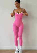 Sports Yoga Clothes One-Piece Sleeveless Quick-Drying Ribbed Tight Fitting Fitness One-Piece Jumpsuit