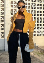 Women's Fashion Sexy Turndown Collar Long-Sleeved Loose Solid Color Jacket