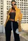 Women's Fashion Sexy Turndown Collar Long-Sleeved Loose Solid Color Jacket