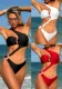 Sexy Hollow Solid Color Accessories One-Piece  Bikini Swimsuit