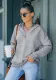 solid color casual women's long-sleeved hooded top