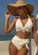 Solid Color High Waist Two Pieces Swimsuit