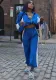 Women Casual Long Sleeve Zipper Top Drawstring Straight Pants Two-piece Set