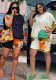 Women round neck short-sleeved printed top and shorts two-piece set