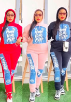 Women Denim Patchwork Top and Pants Two-Piece Set