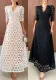 Spring Summer Lace High Waist Half Sleeve Casual Women Holidays Dress
