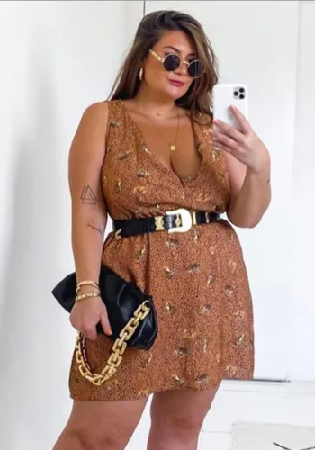 Summer Fashion Plus Size Printed Sleeveless Casual Dress