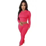 Women Long Sleeve Hooded Top and Pants Casual Two-piece Set