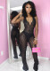 Women sexy Halter Neck v-neck lace See-Through lace backless Jumpsuit