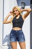 Women Tassel Ripped Denim Shorts