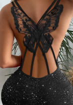 Women Red Backless Suspender Dress